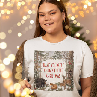 Cozy Woodland Animals Christmas  T-Shirt