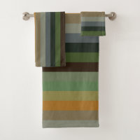 Cozy Woodland Earth Tone Stripe Pattern