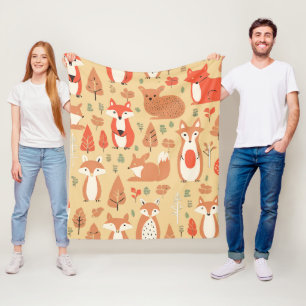 Cozy Woodland Friends 2 Fleece Blanket