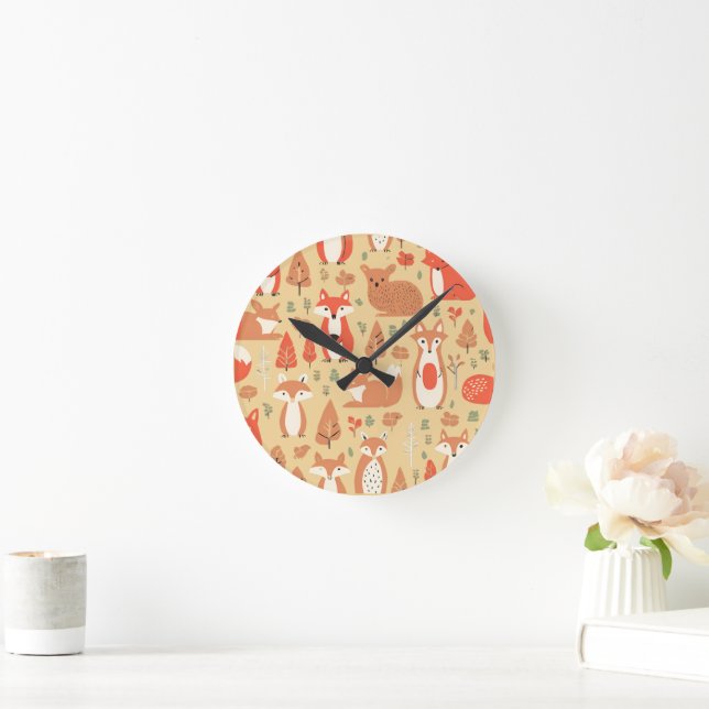 Cozy Woodland Friends 2 Round Clock (Home)