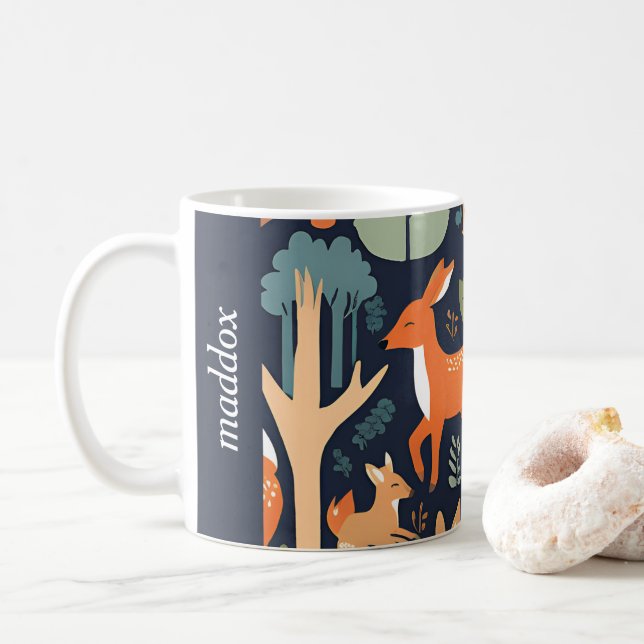 Cozy Woodland Friends Coffee Mug (With Donut)