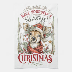 Cozy Woodland Holiday Kitchen Towel