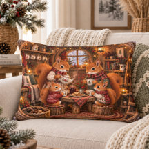 Cozy Woodland Squirrel Tea Party Illustration
