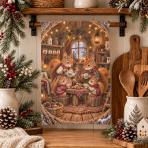 Cozy Woodland Squirrel Tea Party Illustration