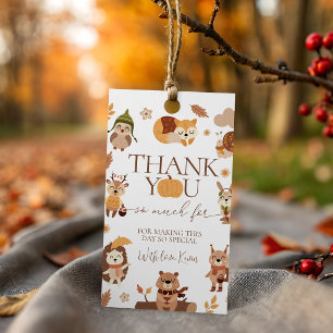 Cozy Woodland Wild One Favour Thank You Tag