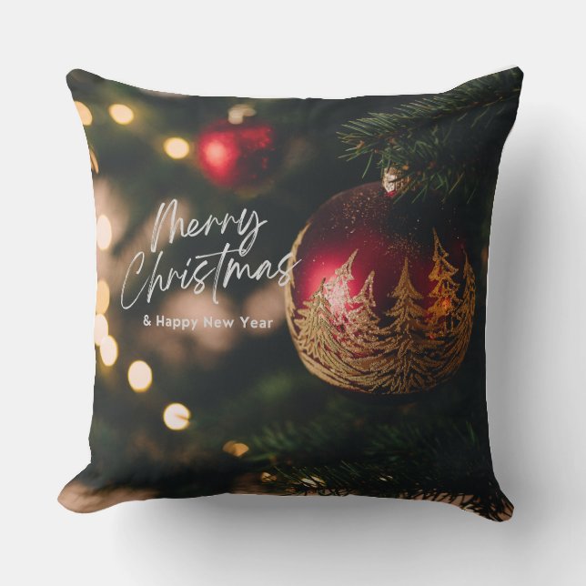 Cozy Xmas Home Decor Throw Pillow (Front)