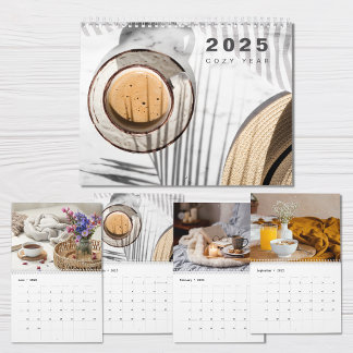 Cozy Year Photo Collage Modern 2025 Calendar