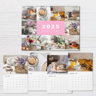 Cozy Year Photo Collage Modern 2025 Calendar