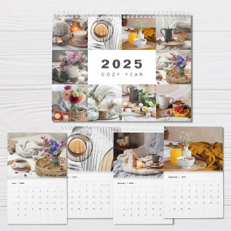 Cozy Year Photo Collage Modern 2025 Calendar