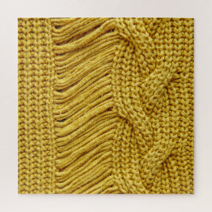 Cozy Yellow Sweater: Textured Background Jigsaw Puzzle
