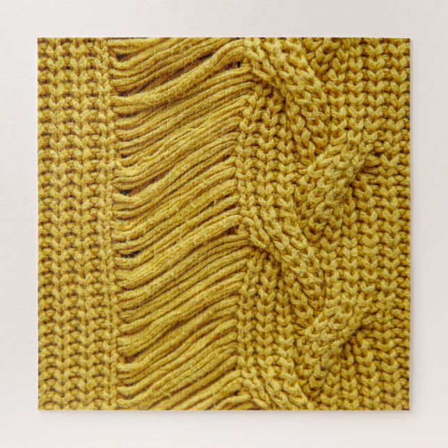 Cozy Yellow Sweater: Textured Background Jigsaw Puzzle (Vertical)