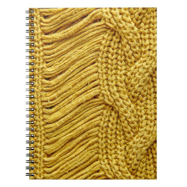 Cozy Yellow Sweater: Textured Background Notebook (Front)