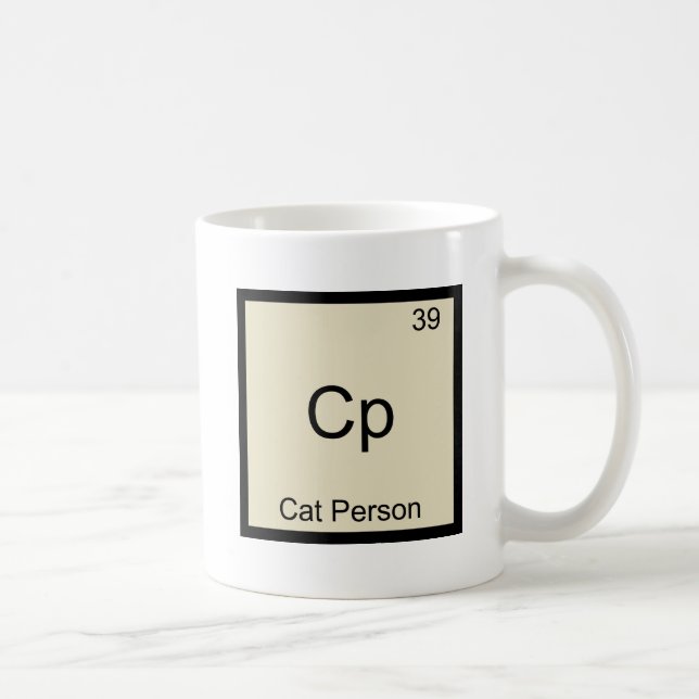 Cp - Cat Person Funny Chemistry Element Symbol Tee Coffee Mug (Right)