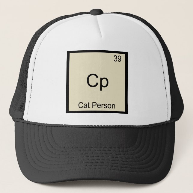 Cp - Cat Person Funny Chemistry Element Symbol Tee Trucker Hat (Front)