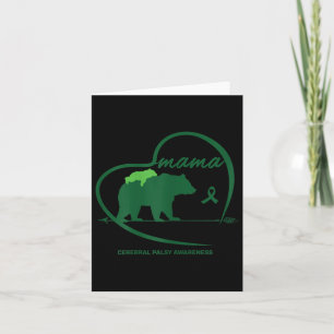 Cp Mom Mama Bear Green Ribbon Cerebral Palsy Aware Card
