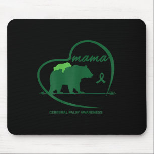 Cp Mom Mama Bear Green Ribbon Cerebral Palsy Aware Mouse Pad