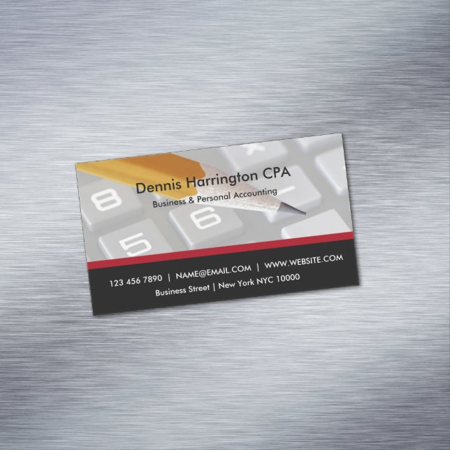 CPA Accountant Modern Design Magnetic Business Card (In Situ)
