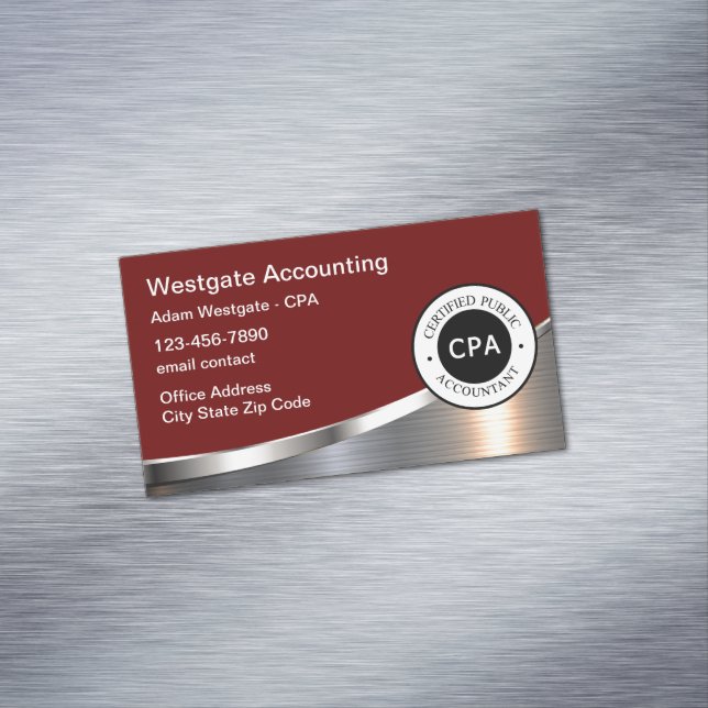 CPA Accountant Professional Magnetic Business Card (In Situ)