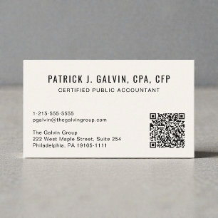 CPA Accountant QR Code Business Card