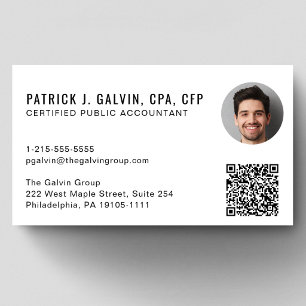 CPA Accountant QR Code Photo Business Card