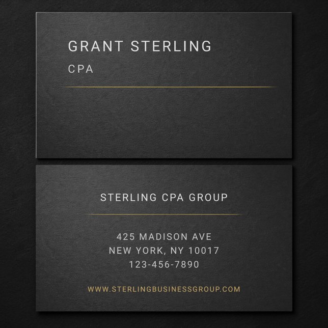 CPA Black Professional  Business Card (Creator Uploaded)
