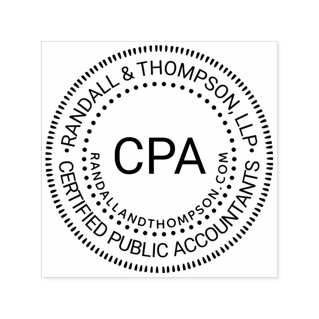 CPA Cert Public Accountant Firm Name URL Self-inking Stamp (Design)