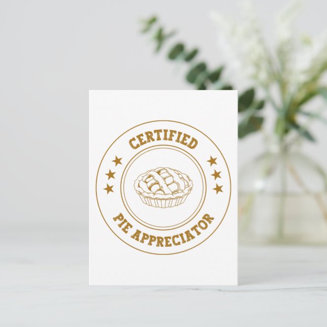 CPA Certified Pie Appreciator - Funny Postcard (Standing Front)
