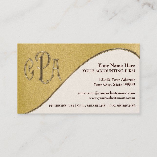 CPA Certified Public Accountant Business Taxes Business Card (Front)