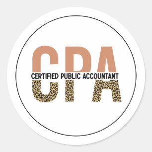 CPA Certified Public Accountant Leopard Print Classic Round Sticker