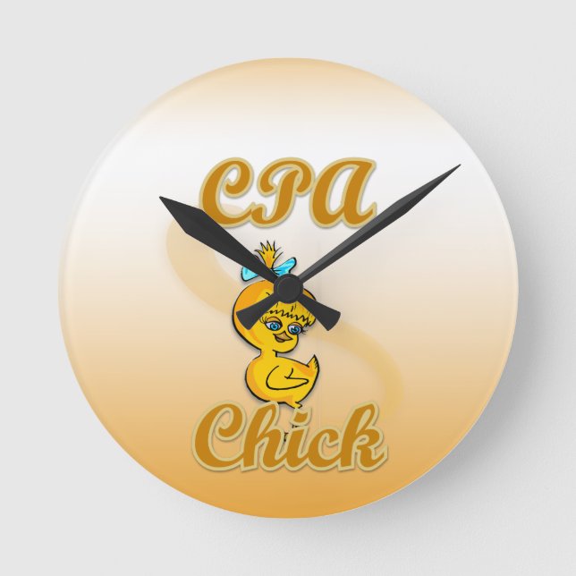 CPA Chick Round Clock (Front)