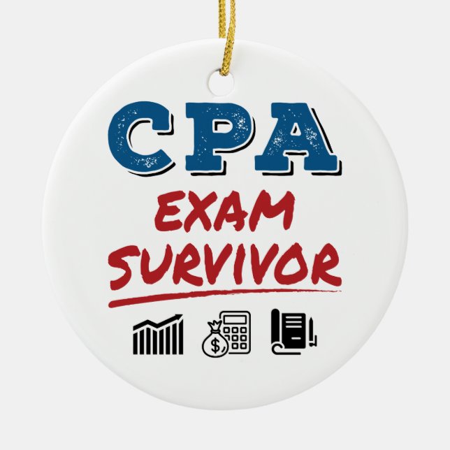 CPA Exam Survivor Ceramic Ornament (Front)