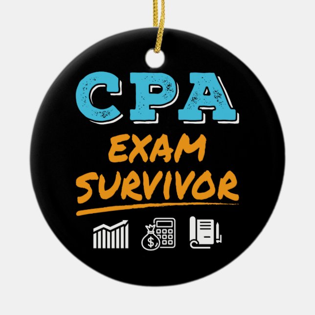 CPA Exam Survivor Ceramic Ornament (Front)