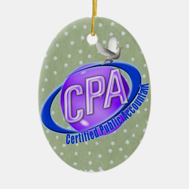 CPA ORB SWOOSH LOGO CERTIFIED PUBLIC ACCOUNTANT CERAMIC ORNAMENT (Front)