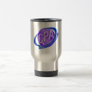 CPA ORB SWOOSH LOGO CERTIFIED PUBLIC ACCOUNTANT TRAVEL MUG