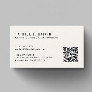CPA Tax Accountant QR Code Business Card
