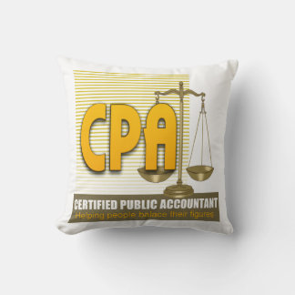 CPA with SCALES LOGO CERTIFIED PUBLIC ACCOUNTANT Throw Pillow