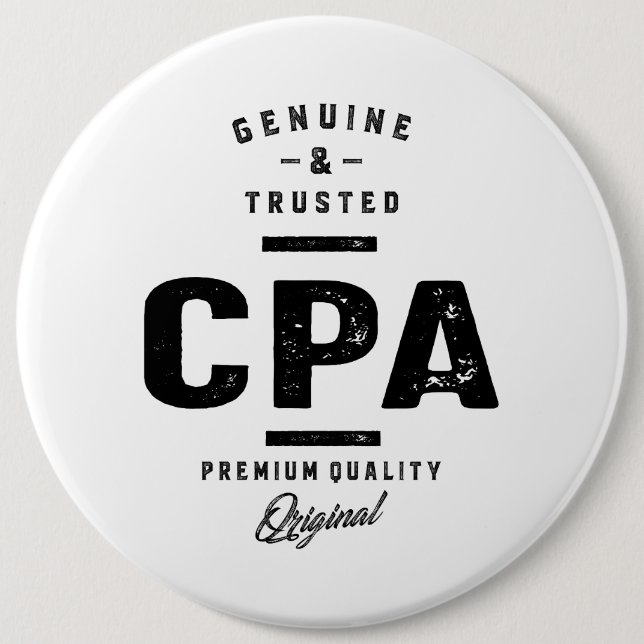 CPA Work Job Title Gift 6 Inch Round Button (Front)