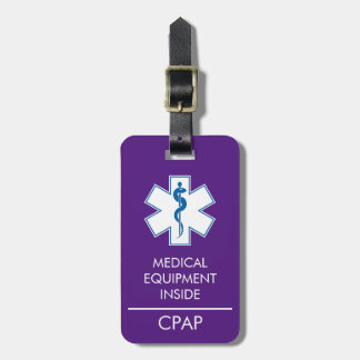 CPAP or Medical Alert Carry On Luggage Tag