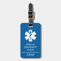 CPAP or Medical Alert Carry On Luggage Tag