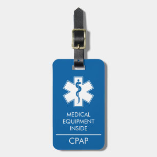 CPAP or Medical Alert Carry On Luggage Tag