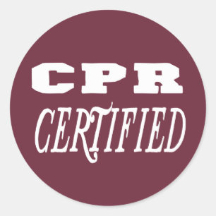 cpr certification classic round sticker