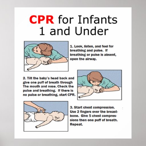 CPR for Infants 1 and Under Poster | Zazzle