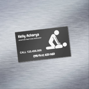 🚑 CPR Instructor First Aid Magnetic Business Card