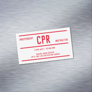 CPR Training Instructor Magnetic Business Card