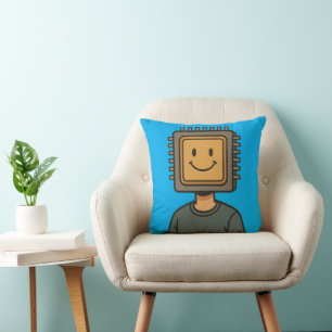 cpu head throw pillow