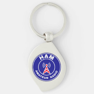 CQ Calling Amateur Radio Antenna Club Emblem Keychain