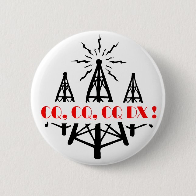 CQ DX 2 INCH ROUND BUTTON (Front)