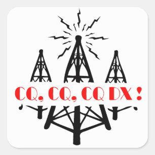 CQ DX SQUARE STICKER