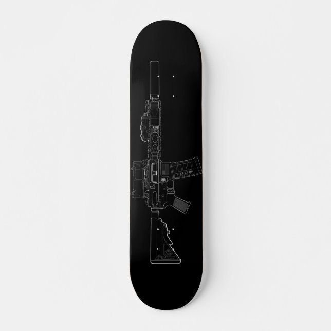 CQBR MK18 Mod 0 Black Skateboard (Front)