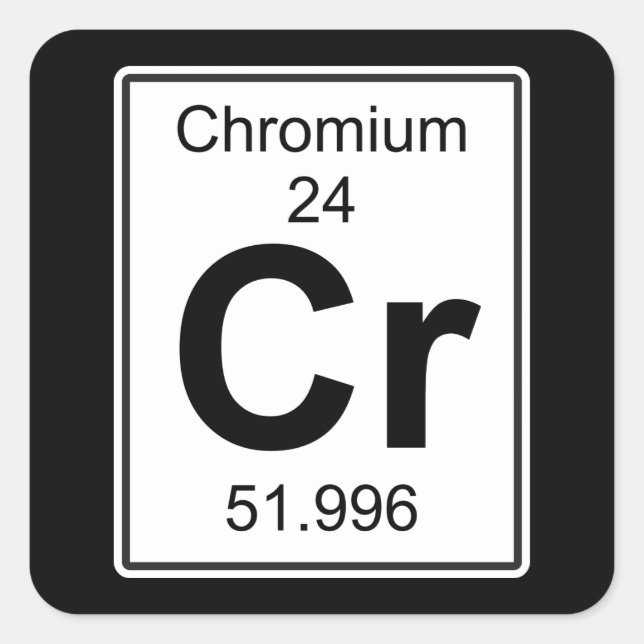 Cr - Chromium Square Sticker (Front)